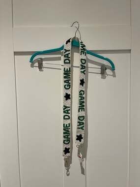 Kirkland's Collegiate Game Day Beaded Purse Strap - Green, White, and Black Star